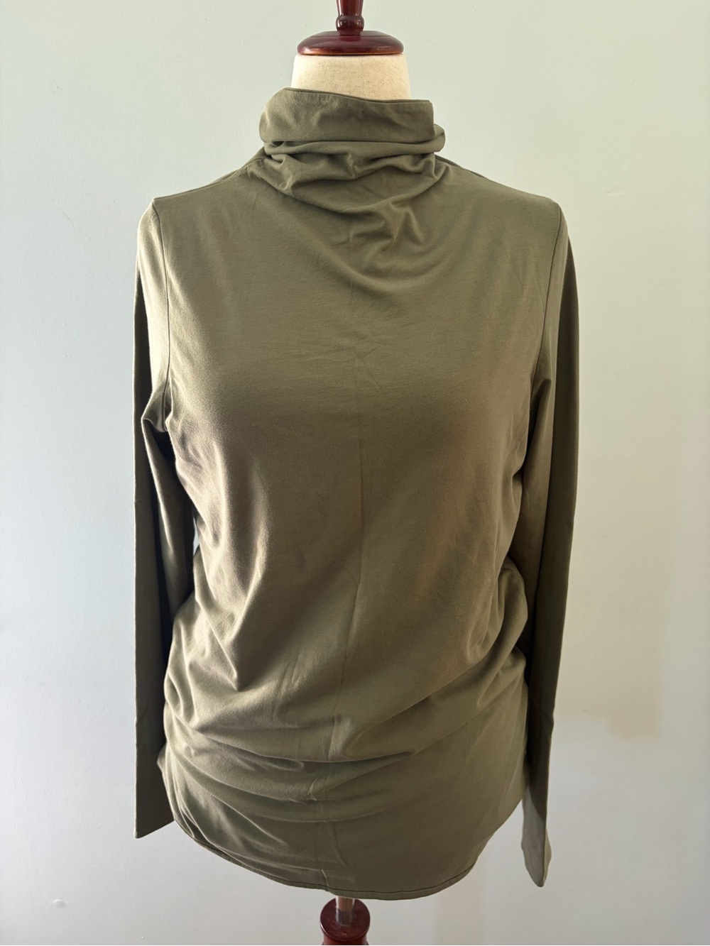 Peruvian Connection Pima Cotton Olive Green Long-sleeve Turtleneck